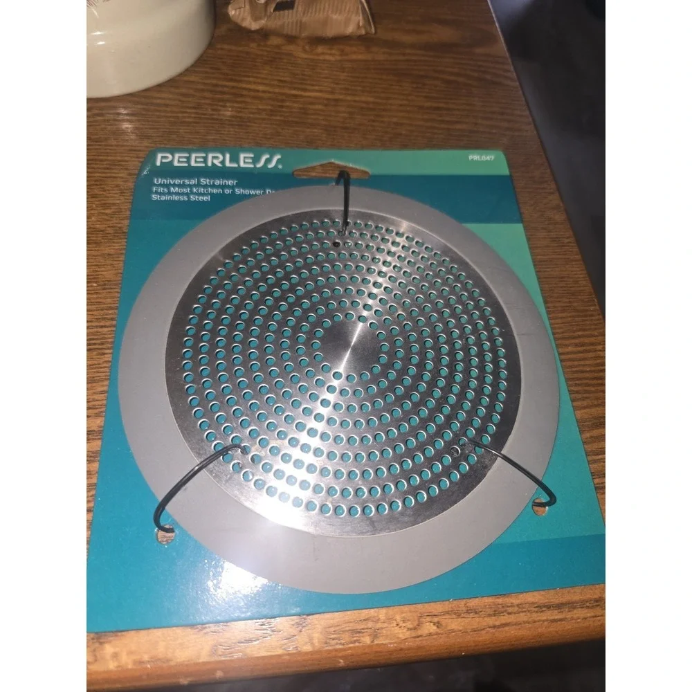 SHOWER‎ TUB STRAINER FITS OVER MOST DRAINS STAINLESS STEEL PEERLESS open